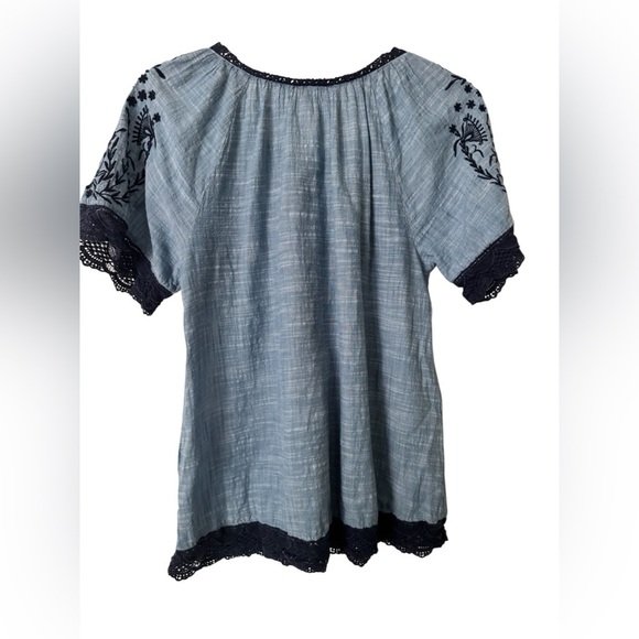 Sundance Embroidered Peasant Top Size S - Picture 2 of 8